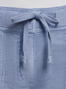 Брюки льняные с завязками oodji для Женщины (синий), 21704169/48451/7500N