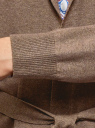 Кардиган с поясом и накладными карманами oodji для женщины (коричневый), 63212601/43755/3900M