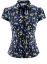 Блузка принтованная из легкой ткани oodji для женщины (синий), 21407022-9/12836/7952F