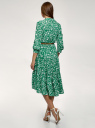 Платье миди с ремнем oodji для женщины (зеленый), 11913061/36215/6212F