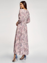 Платье макси на пуговицах oodji для женщины (розовый), 11901148/24681/4A70F