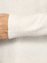 Джемпер фактурной вязки с круглым вырезом oodji для женщины (белый), 63807335-2/48517/1200M