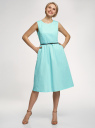 Платье с поясом без рукавов oodji для Женщины (синий), 12C13008-1/46683/7300N