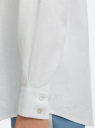Рубашка из смесового льна с длинным рукавом oodji для Женщина (белый), 13L11034-1/50930N/1000N