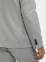 Пиджак прямого силуэта с накладными карманами oodji для мужчины (серый), 2L510067M-4/51801N/2312M