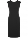 Платье приталенное без рукавов oodji для Женщина (черный), 14015038/49735/2900N