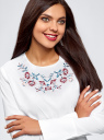Блузка хлопковая с вышивкой oodji для Женщины (белый), 13K11006/43609/104CP