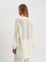 Кардиган вязаный без застежки oodji для Женщины (белый), 63205268/52557/1200X