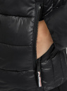 Куртка стеганая с косой молнией oodji для Женщины (черный), 10204073-1/33445/2900N
