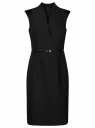 Платье-футляр с контрастным элементом на плечах oodji для женщины (черный), 21900329/43135/2900N