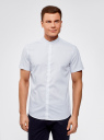 Рубашка хлопковая с коротким рукавом oodji для мужчины (белый), 3L210050M/47820N/1074D