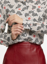 Блузка прямого силуэта с нагрудным карманом oodji для женщины (белый), 11411134-1B/46123/1229O