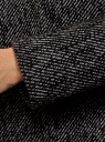 Пальто из фактурной ткани с воротником-стойкой oodji для Женщины (черный), 20104020-3/46968/2912O