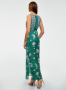 Платье макси с резинкой на талии и завязками oodji для Женщины (зеленый), 21900323-2/42873/6980F