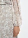Платье макси из струящейся ткани oodji для женщины (бежевый), 11913079/50314/3312F