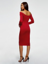 Платье облегающее с вырезом-лодочкой oodji для женщины (красный), 14017001-5B/46944/4501N