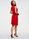 Платье из струящейся ткани с жабо oodji для Женщины (красный), 21913018/36215/4500N