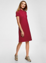 Платье поло из ткани пике oodji для Женщины (красный), 24001118-4B/48433/4900N