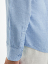 Рубашка из смесового льна с длинным рукавом oodji для Мужчины (белый), 3L330009M-2/50875N/1075M