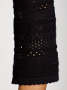 Кардиган ажурной вязки на пуговицах oodji для женщины (черный), 63212573/35472/2900N