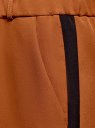 Брюки на эластичном поясе с лампасами oodji для женщины (коричневый), 11703097/42830/3129B