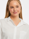 Блузка прямого силуэта с нагрудным карманом oodji для Женщина (белый), 11411134-1B/46123/1201N