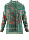 Блузка свободного силуэта с цветочным принтом oodji для Женщины (зеленый), 21411109/46038/6D19F