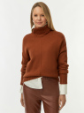 Свитер вязаный с шерстью oodji для Женщины (коричневый) Свитер вязаный с шерстью oodji для Женщины (коричневый), 64405104/51482/3100N