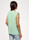 Блузка вискозная с нагрудными карманами oodji для Женщины (зеленый), 21412132-4B/24681/6501N