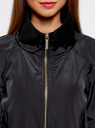 Куртка на молнии с короткими рукавами oodji для Женщины (черный), 10307004/45462/2900N