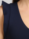 Платье трикотажное с V-образным вырезом oodji для женщины (синий), 14015004/45394/7900N