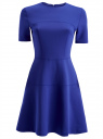 Платье трикотажное с расклешенной юбкой oodji для женщины (синий), 14001165/33038/7500N