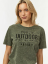 Футболка вареная с принтом oodji для Женщины (зеленый) Футболка вареная с принтом oodji для Женщины (зеленый), 14701117-39/47885N/6629P