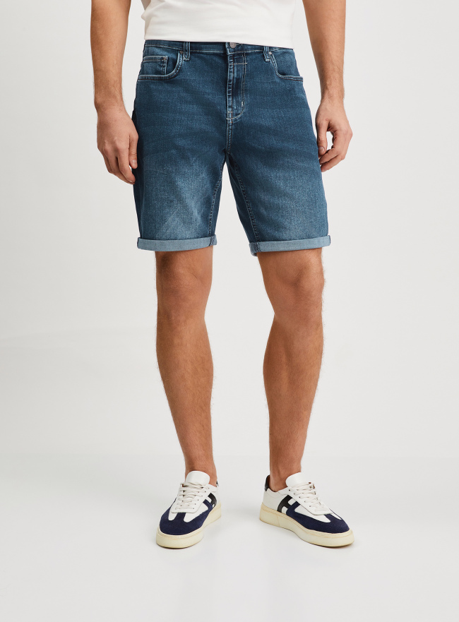 Шорты джинсовые с отворотами oodji для Мужчины (синий), 6B220013M-11/46785/7500W