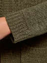 Кардиган с капюшоном и накладными карманами oodji для женщины (зеленый), 63205252/48953/6800N