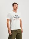 Футболка хлопковая с принтом oodji для Мужчины (белый), 5L622002I-1/51225/1279P