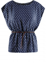 Блузка принтованная из вискозы oodji для Женщины (синий), 11400345-2/24681/7912G