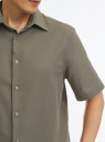 Рубашка свободного кроя с коротким рукавом oodji для мужчины (зеленый), 3L430005M/50942N/6600N