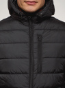 Куртка стеганая с капюшоном oodji для мужчины (черный), 1B112027M/33743/2900N