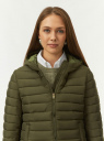 Куртка стеганая с капюшоном oodji для Женщины (зеленый) Куртка стеганая с капюшоном oodji для Женщины (зеленый), 18303016/50223/6801N