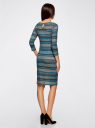 Платье трикотажное с вырезом-капелькой на спине oodji для Женщины (синий), 24001070-6B/15640/7423J