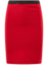 Юбка-карандаш с эластичным поясом oodji для женщины (красный), 14101084/33185/4500N
