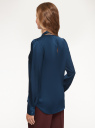 Блузка из струящейся ткани с бантом oodji для Женщины (синий), 11411224-1/50733/7500N