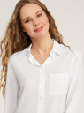 Блузка прямого силуэта с нагрудным карманом oodji для женщины (белый), 11411134-1B/46123/1200N