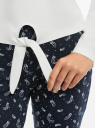 Пижама хлопковая с брюками oodji для Женщина (белый), 56002222/46158/1279P