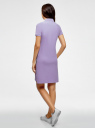 Платье-поло из ткани пике oodji для Женщины (фиолетовый), 14001219B/48447/8000N