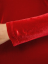 Платье прилегающего силуэта из бархата oodji для женщины (красный), 14000165/46056/4500N