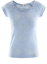 Футболка из фактурной ткани с рукавом реглан oodji для женщины (синий), 24707002-2/18047/7000F