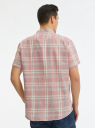Рубашка из смесового льна с коротким рукавом oodji для Мужчины (розовый), 3L420005M-2/50932N/4312C
