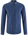 Рубашка джинсовая с нагрудным карманом oodji для Мужчины (синий), 6L410001M/35771/7500W